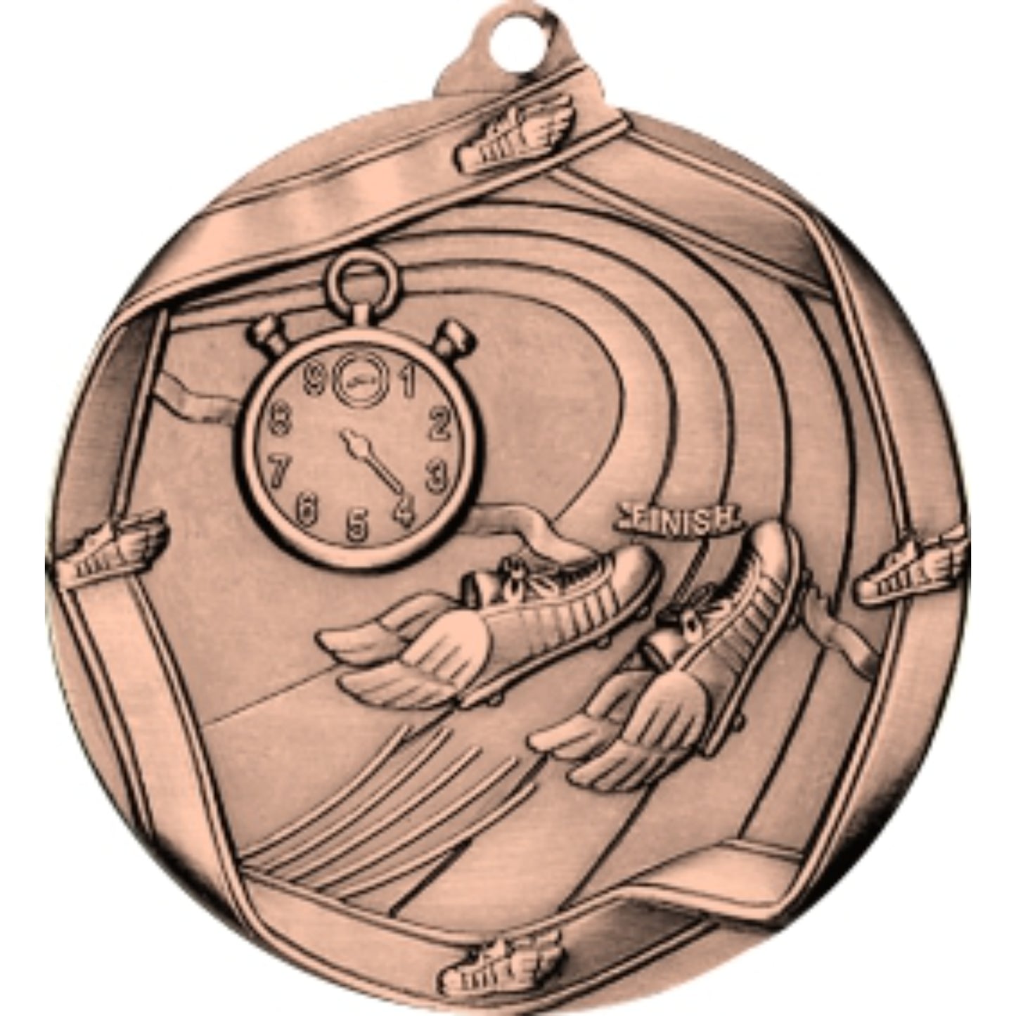 Ribbon Track Medal 2.25" / Bronze (Copper Tone)
