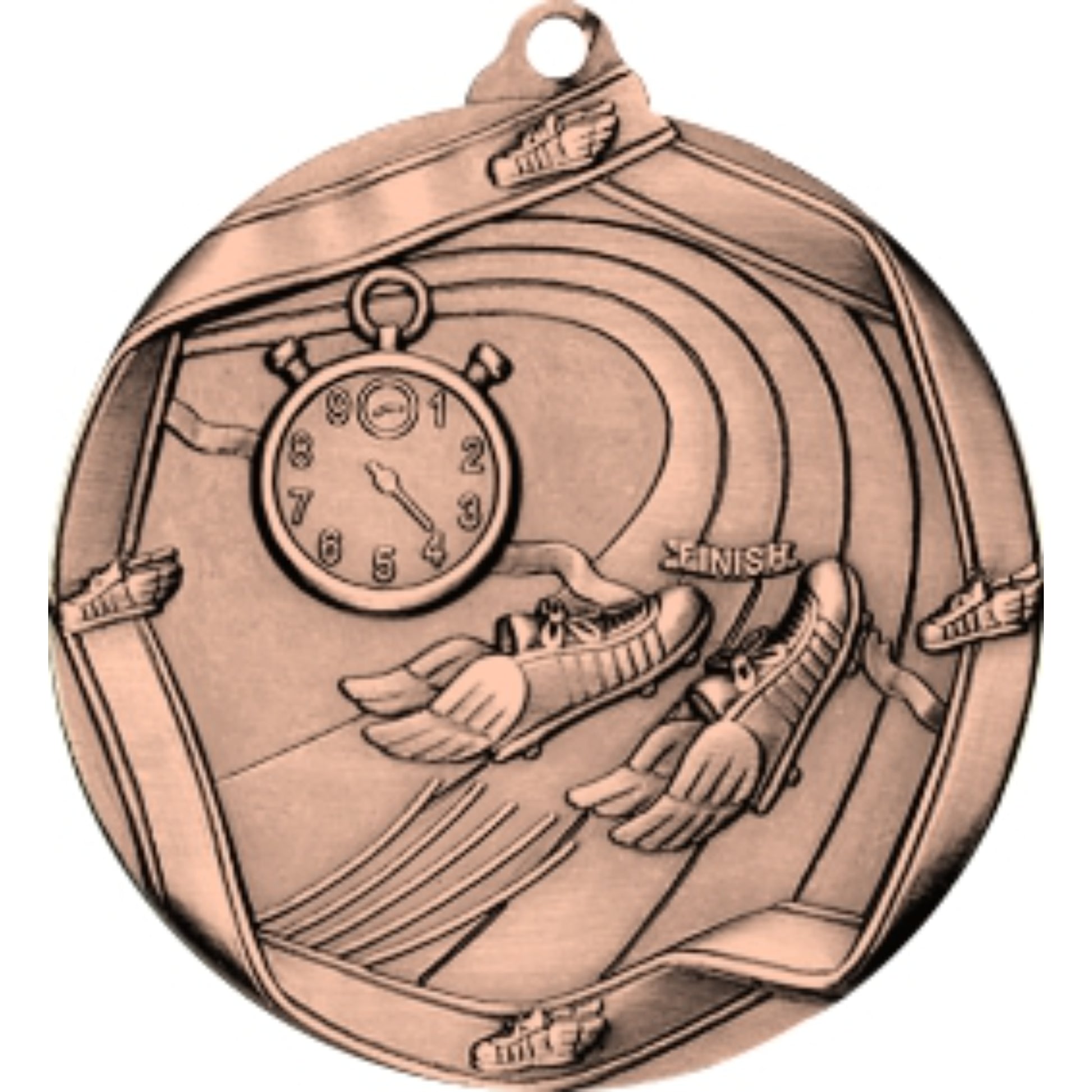 Ribbon Track Medal 2.25" / Bronze (Copper Tone)