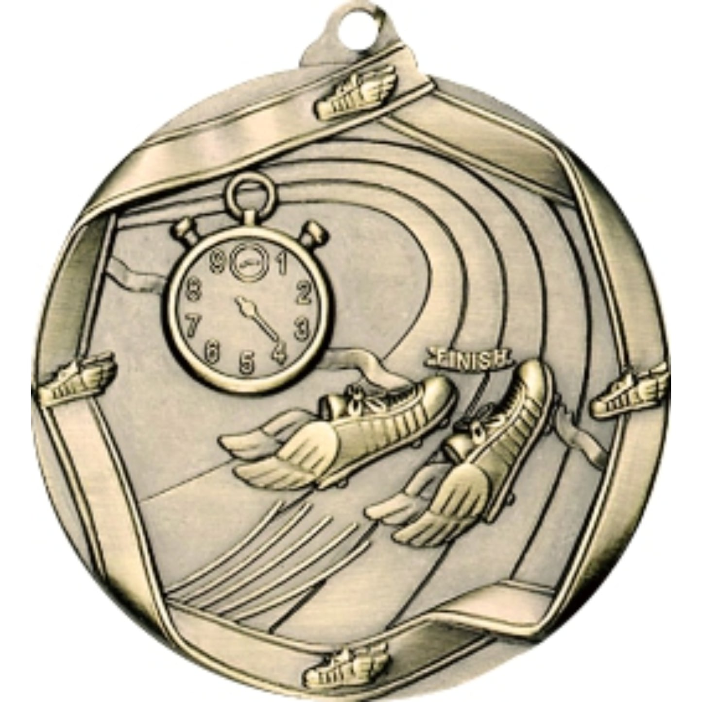 Ribbon Track Medal 2.25" / Gold