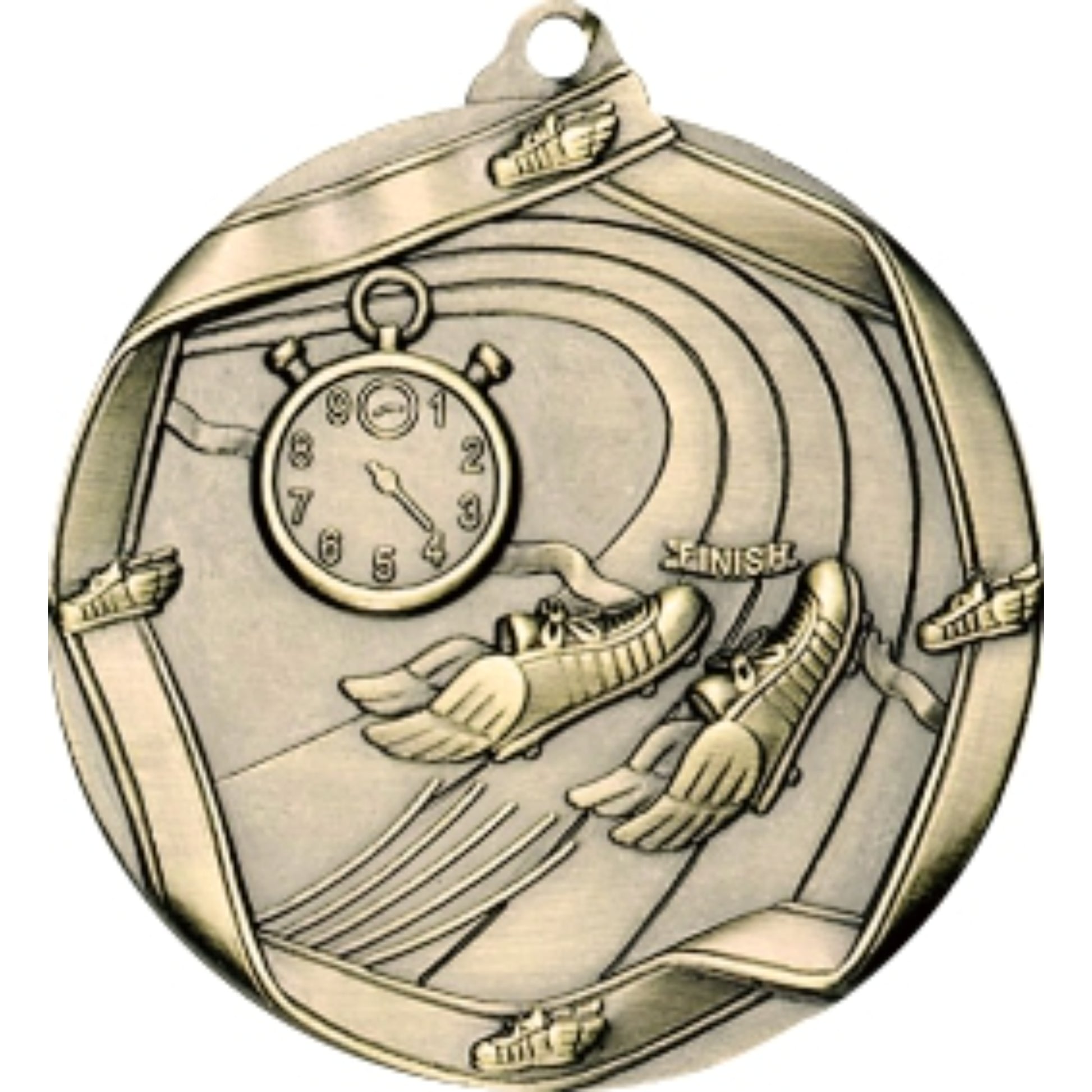 Ribbon Track Medal 2.25" / Gold