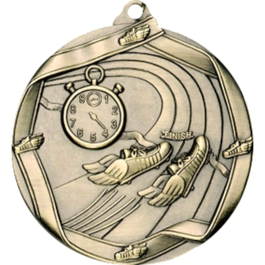 Ribbon Track Medal 2.25" / Gold