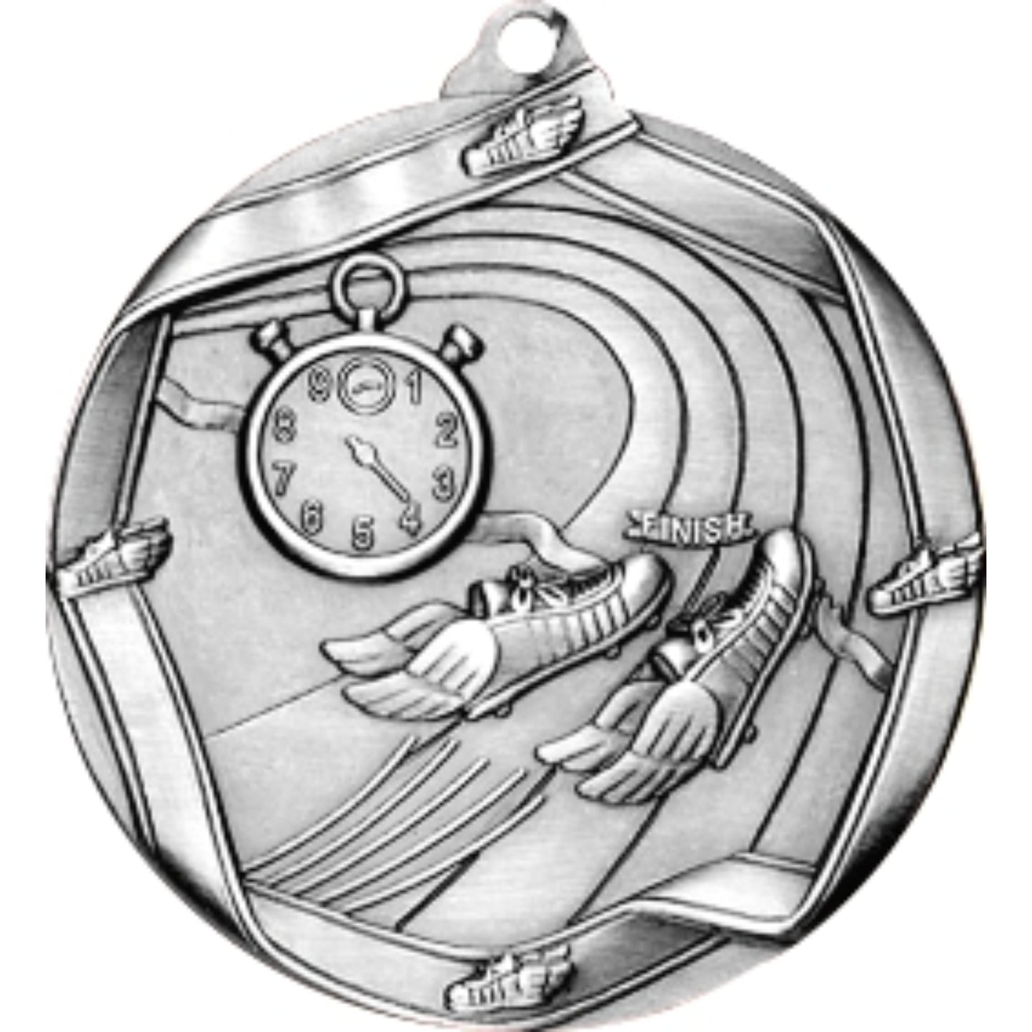 Ribbon Track Medal 2.25" / Silver