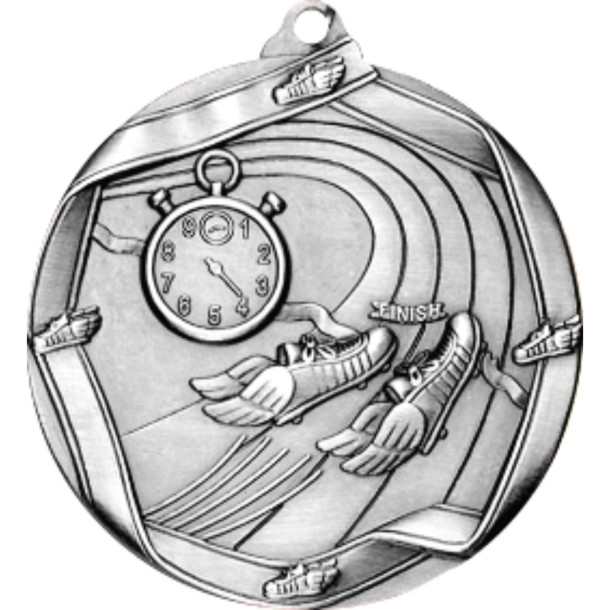 Ribbon Track Medal 2.25" / Silver