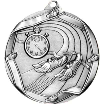 Ribbon Track Medal 2.25" / Silver