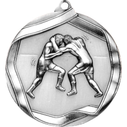 Ribbon Wrestling Medal 2.25" / Silver