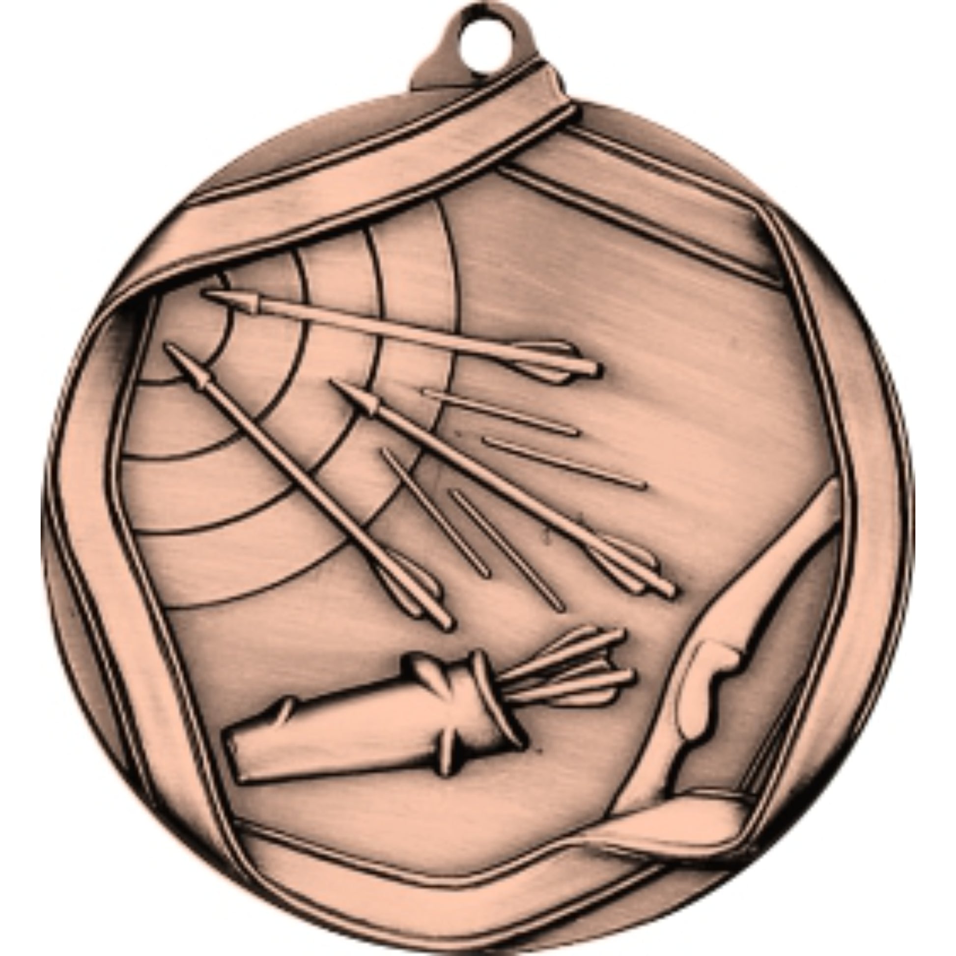 Ribbon Archery Medal 2.25" / Bronze (Copper Tone)