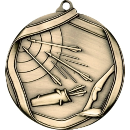 Ribbon Archery Medal 2.25" / Gold