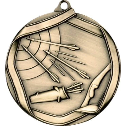 Ribbon Archery Medal 2.25" / Gold