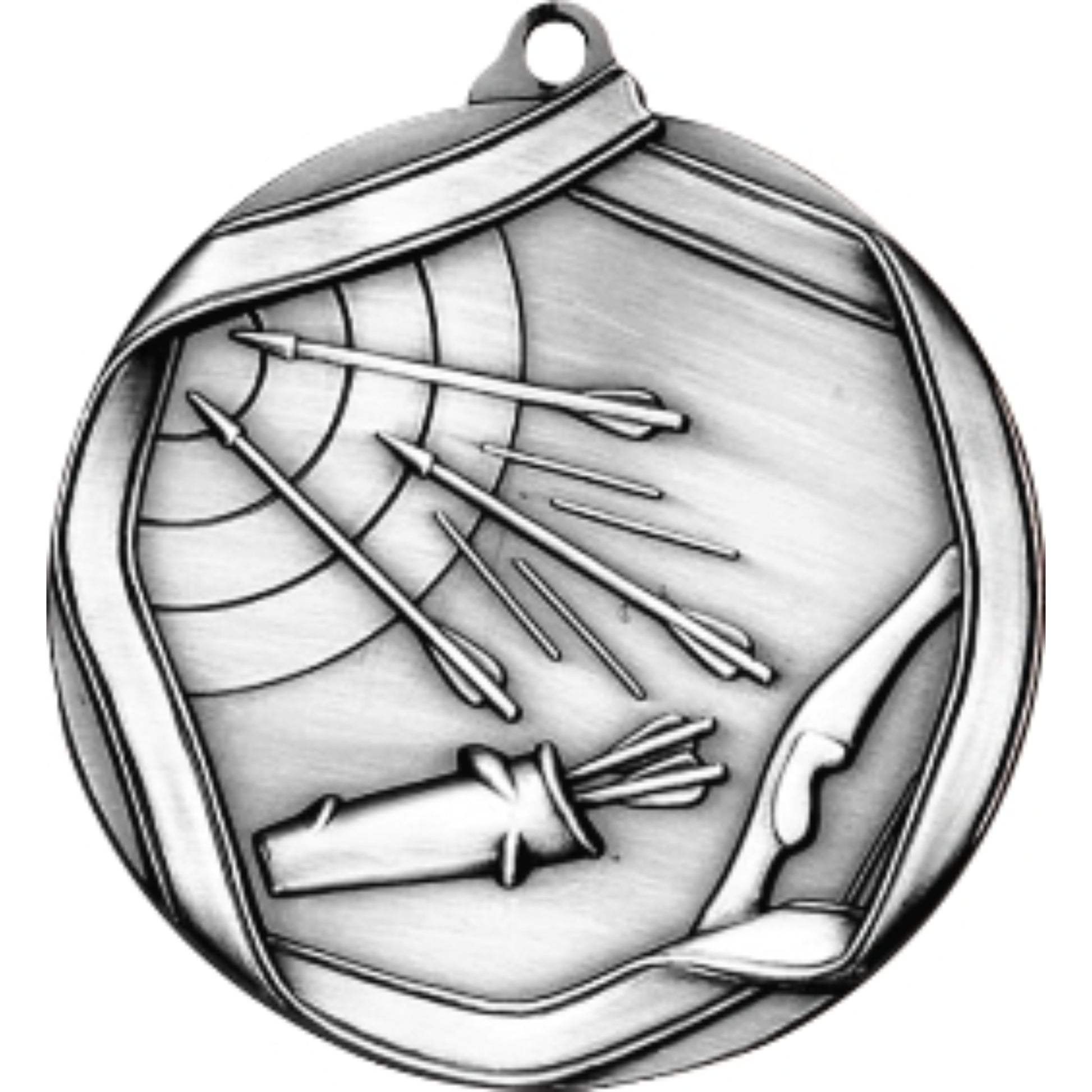 Ribbon Archery Medal 2.25" / Silver