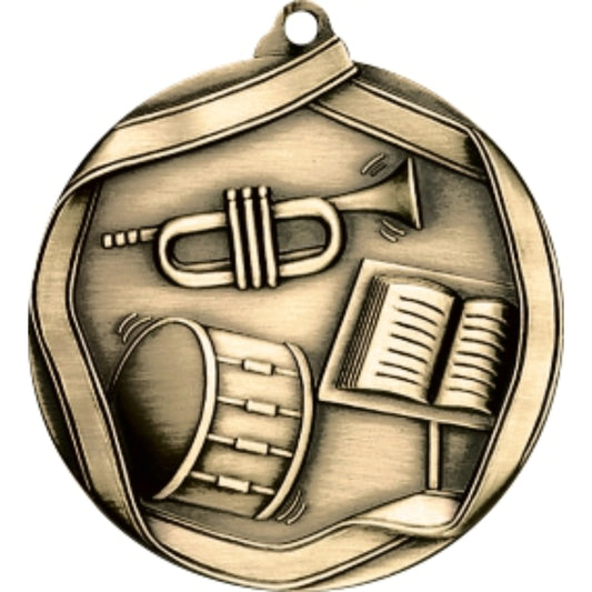 Ribbon Band Medal 2.25" / Gold