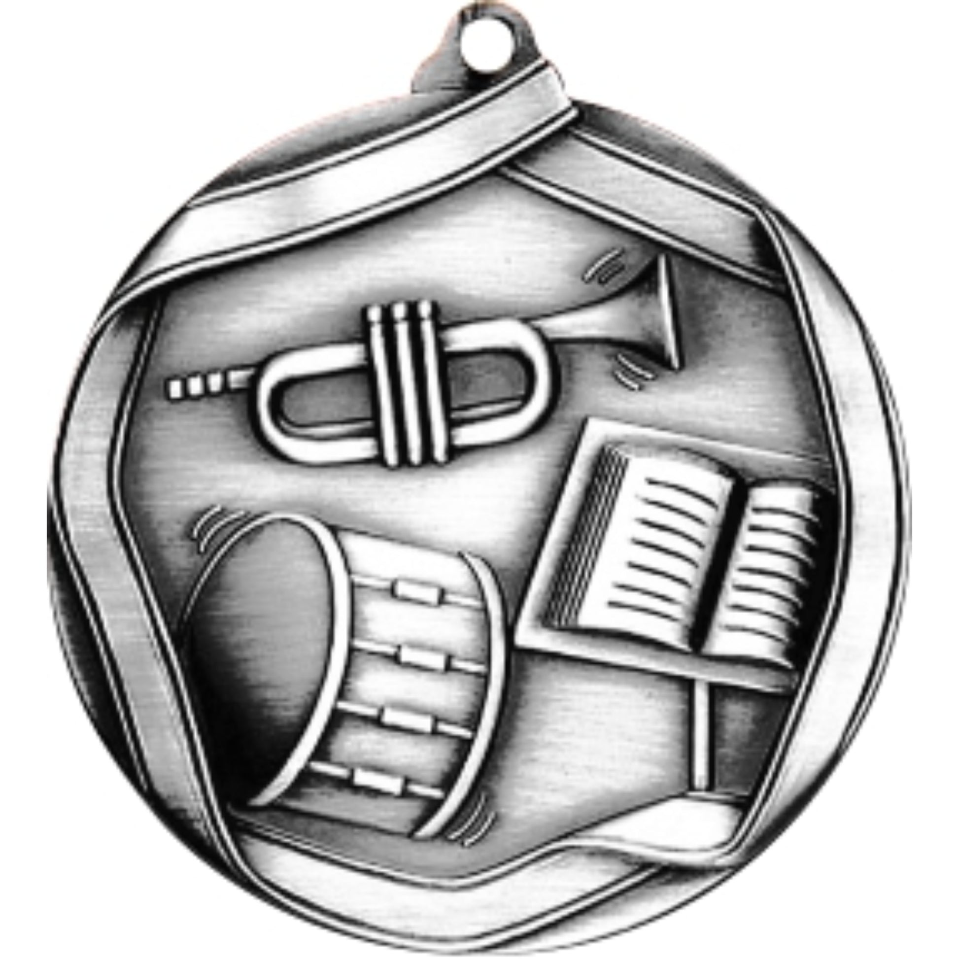 Ribbon Band Medal 2.25" / Silver