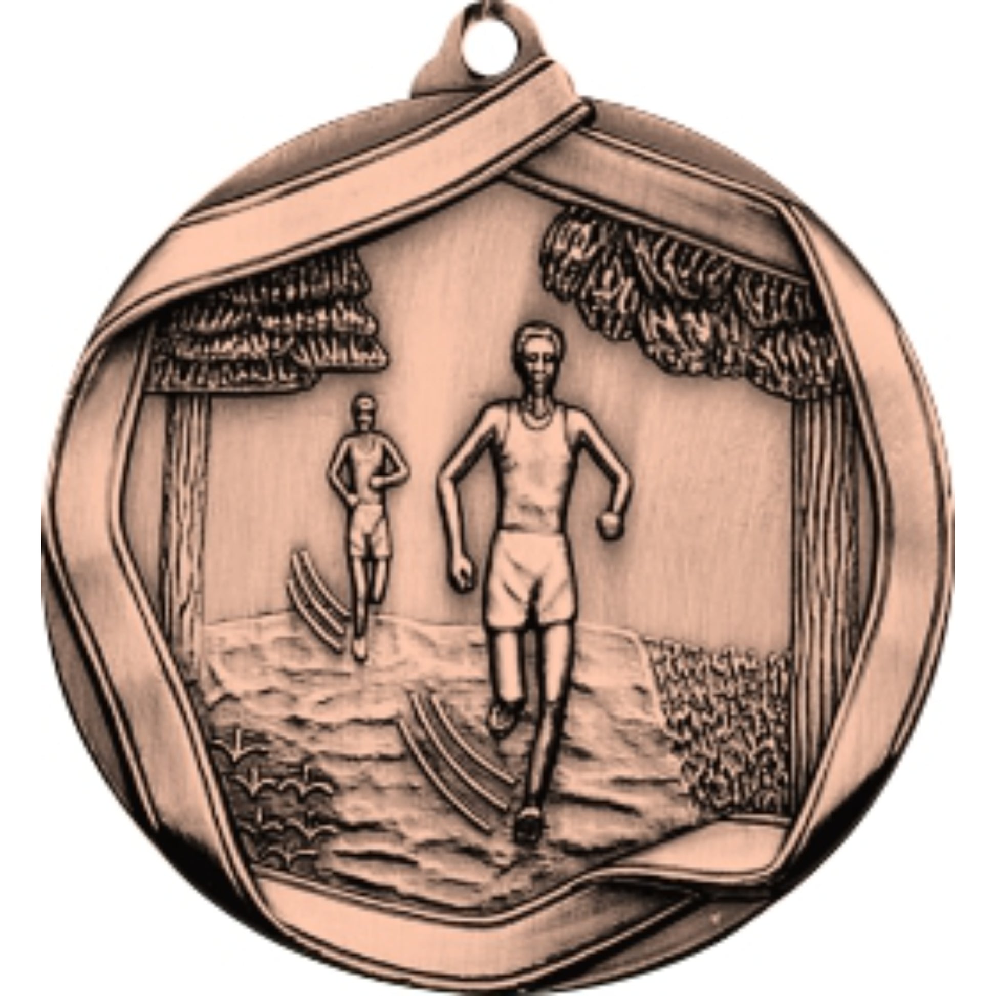 Ribbon Cross Country Medal 2.25" / Bronze (Copper Tone)