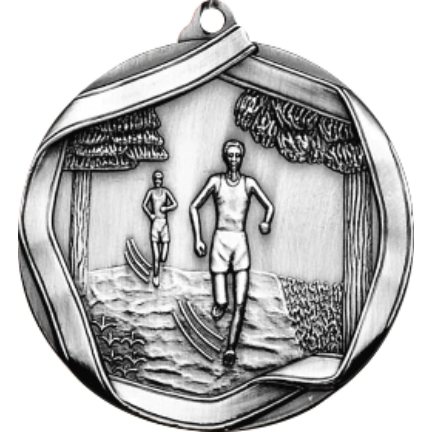 Ribbon Cross Country Medal 2.25" / Silver