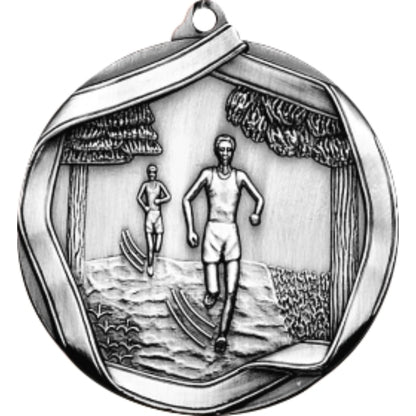 Ribbon Cross Country Medal 2.25" / Silver