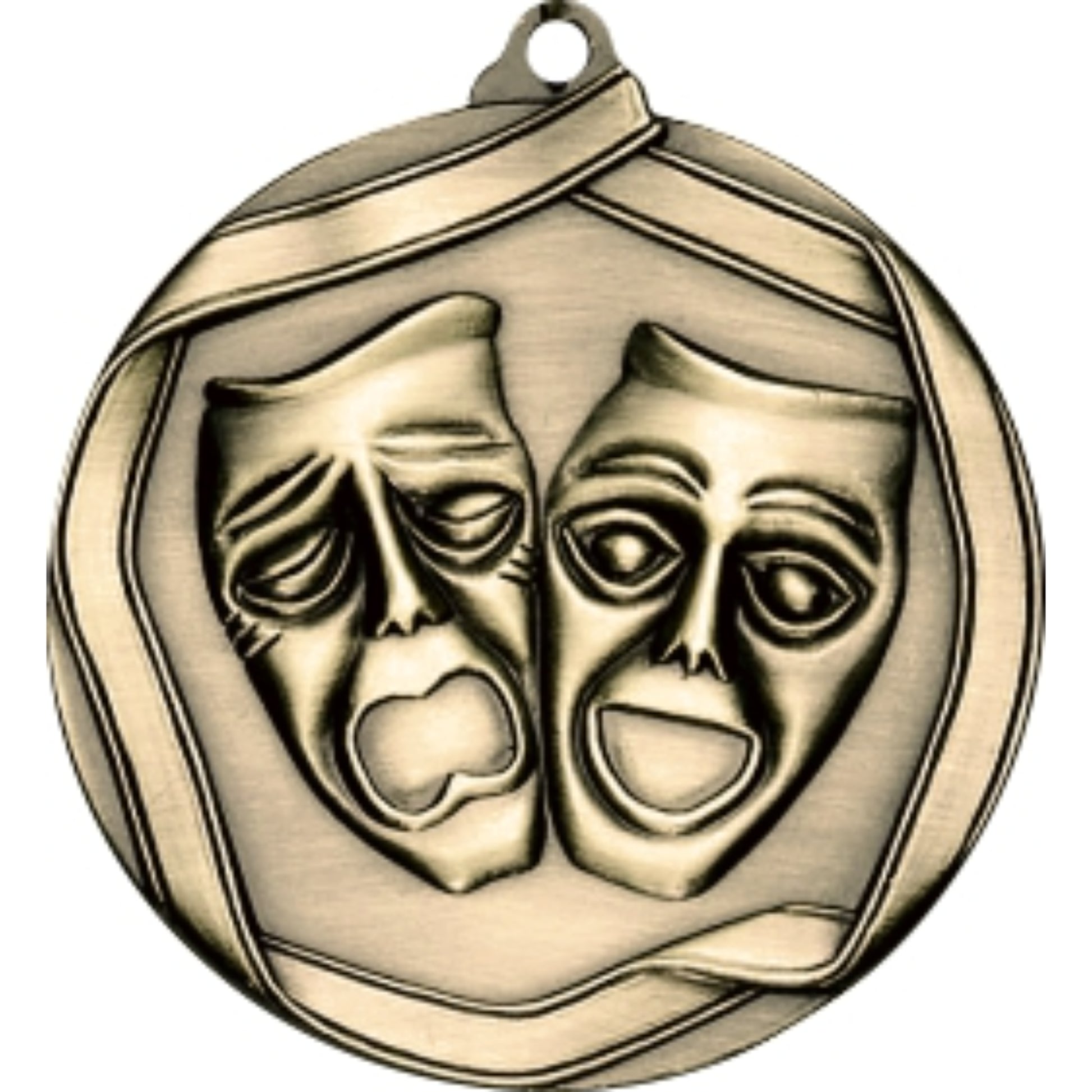 Ribbon Drama Medal 2.25" / Gold