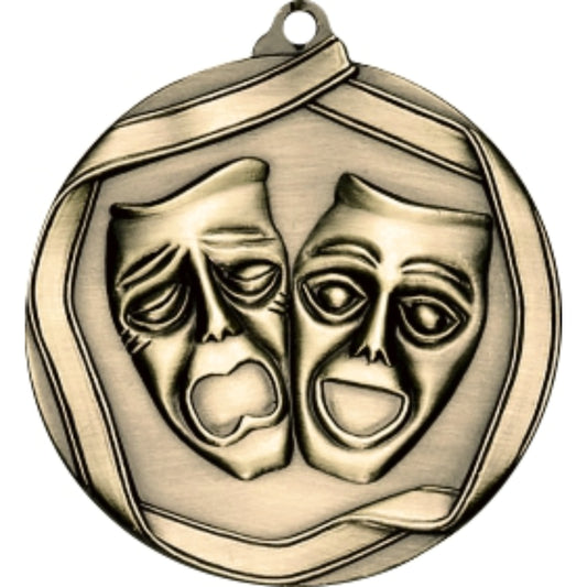 Ribbon Drama Medal 2.25" / Gold