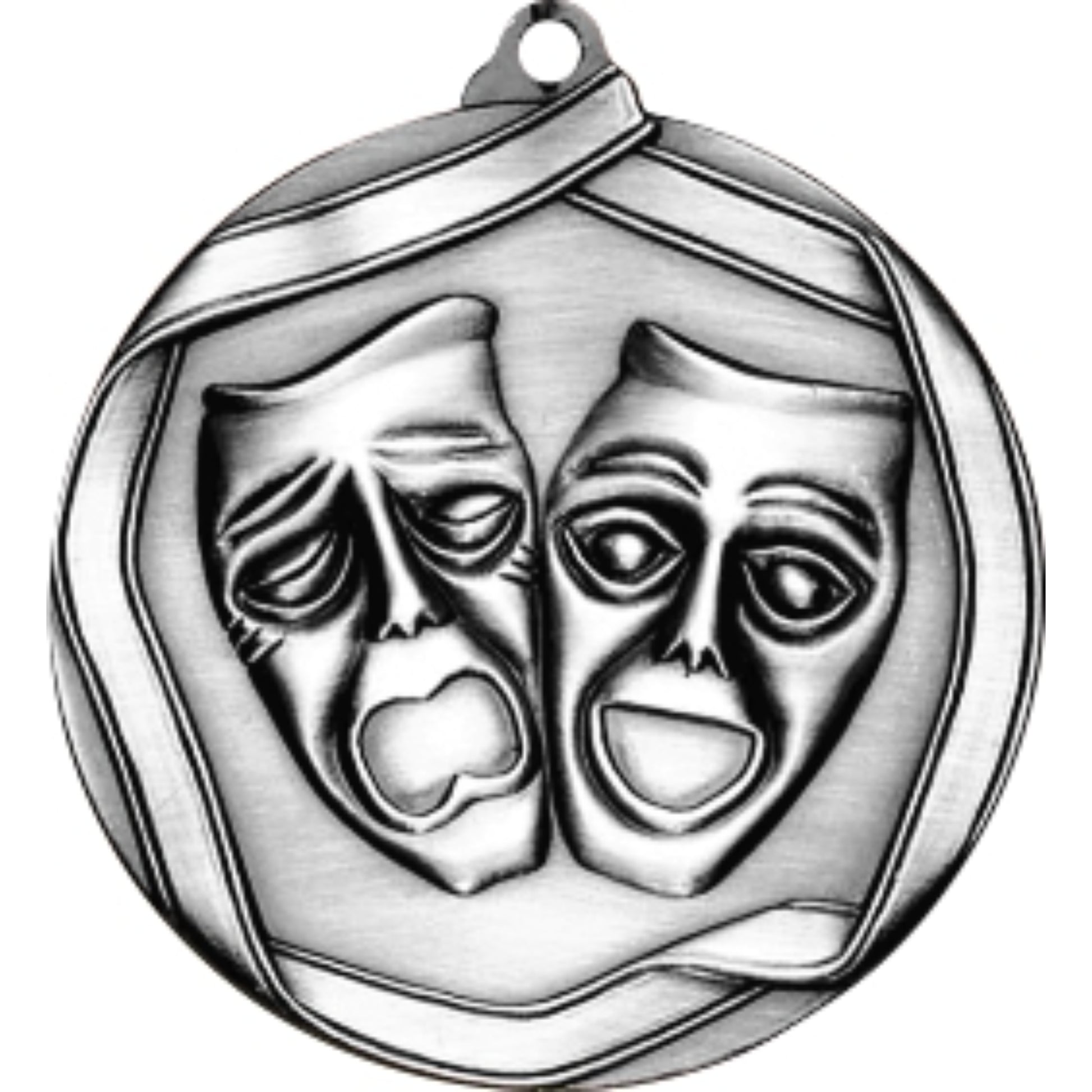 Ribbon Drama Medal 2.25" / Silver