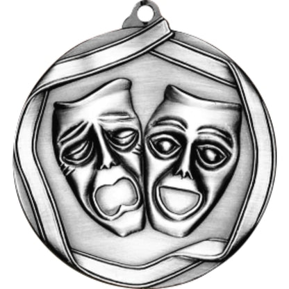 Ribbon Drama Medal 2.25" / Silver