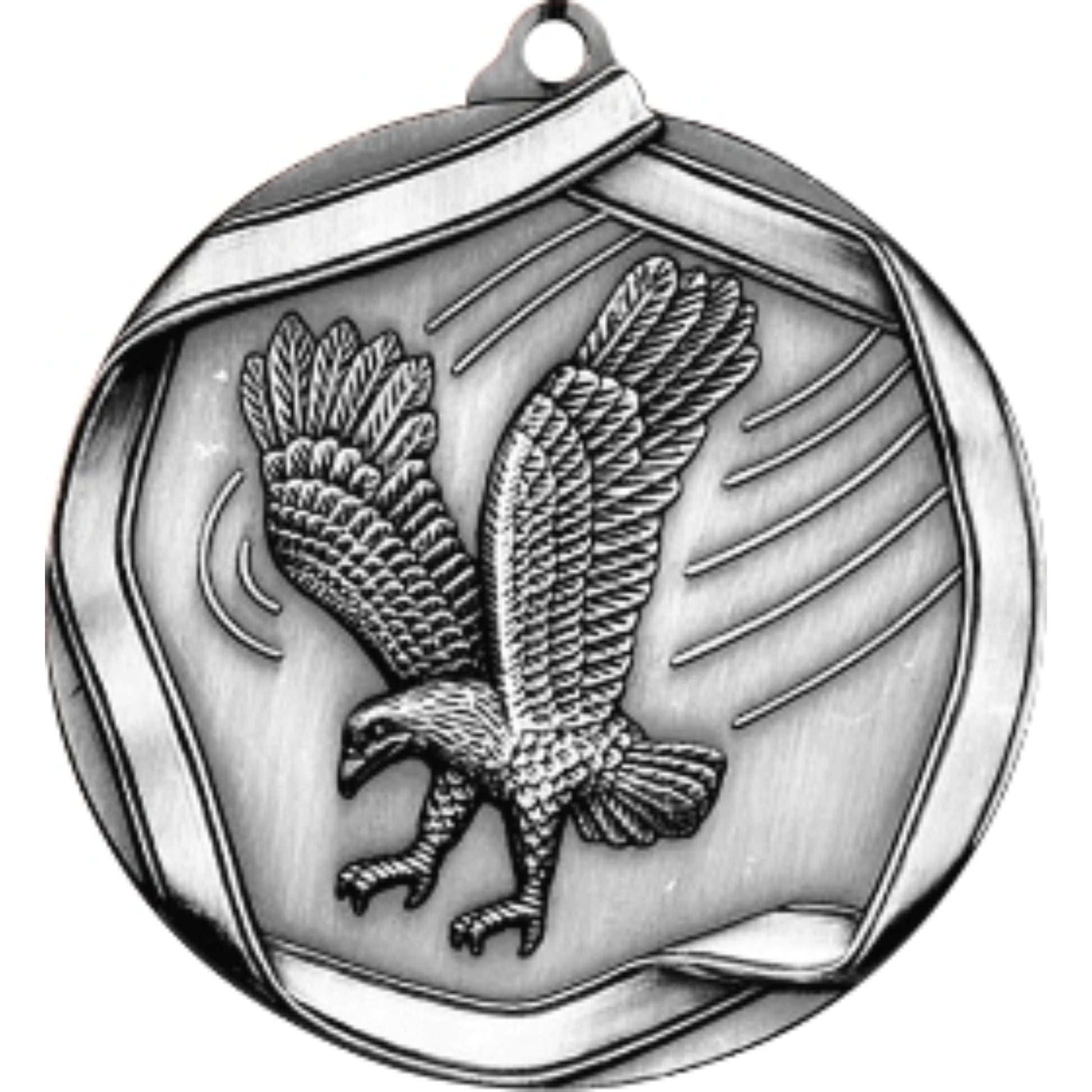 Ribbon Eagle Medal 2.25" / Silver