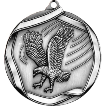 Ribbon Eagle Medal 2.25" / Silver