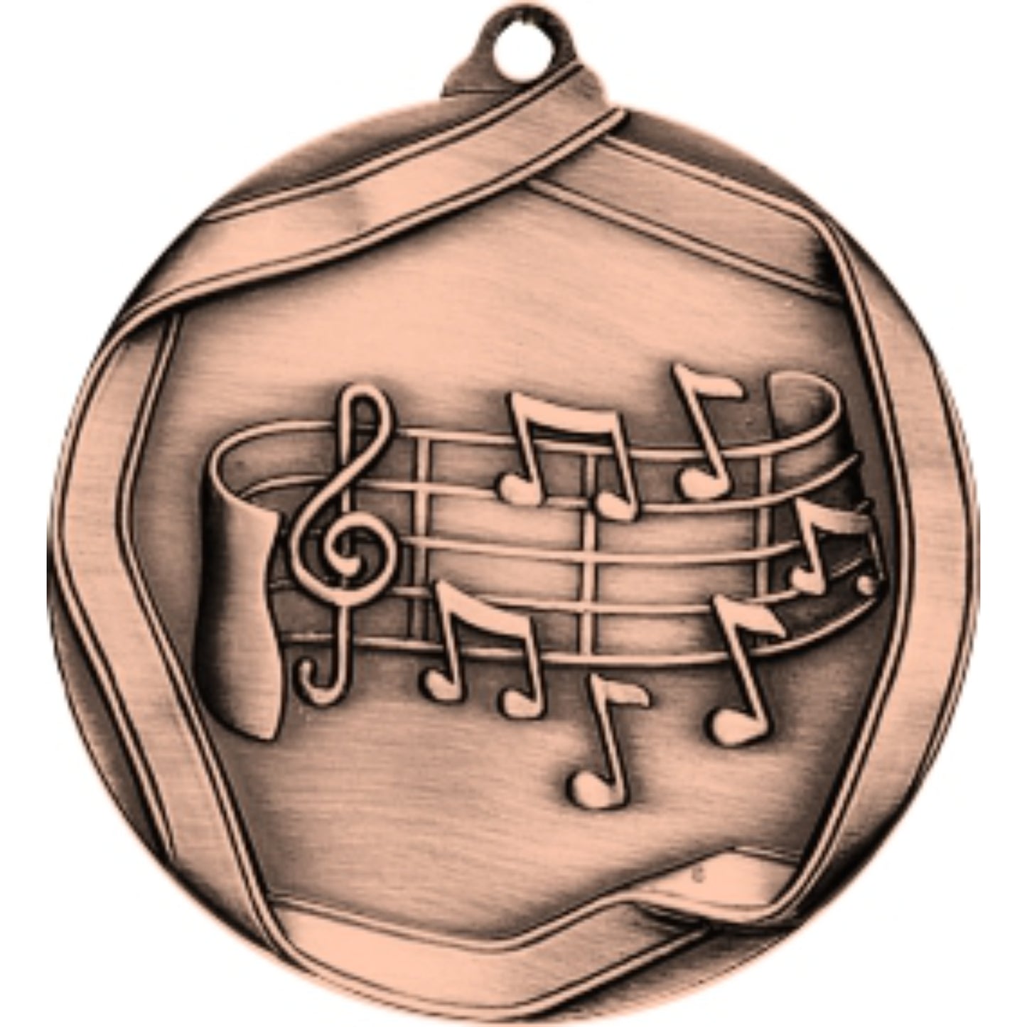 Ribbon Music Medal 2.25" / Bronze (Copper Tone)