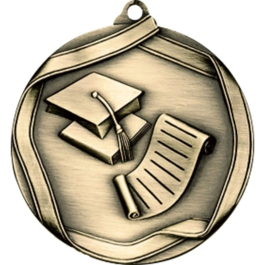 Ribbon Graduation Medal 2.25" / Gold