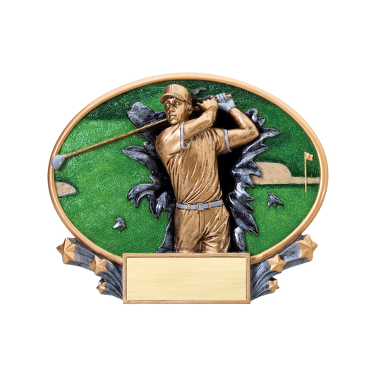 Explosive Oval Male Golf Award 6"