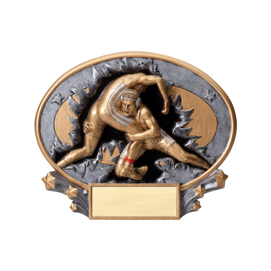 Explosive Oval Wrestling Award 6"