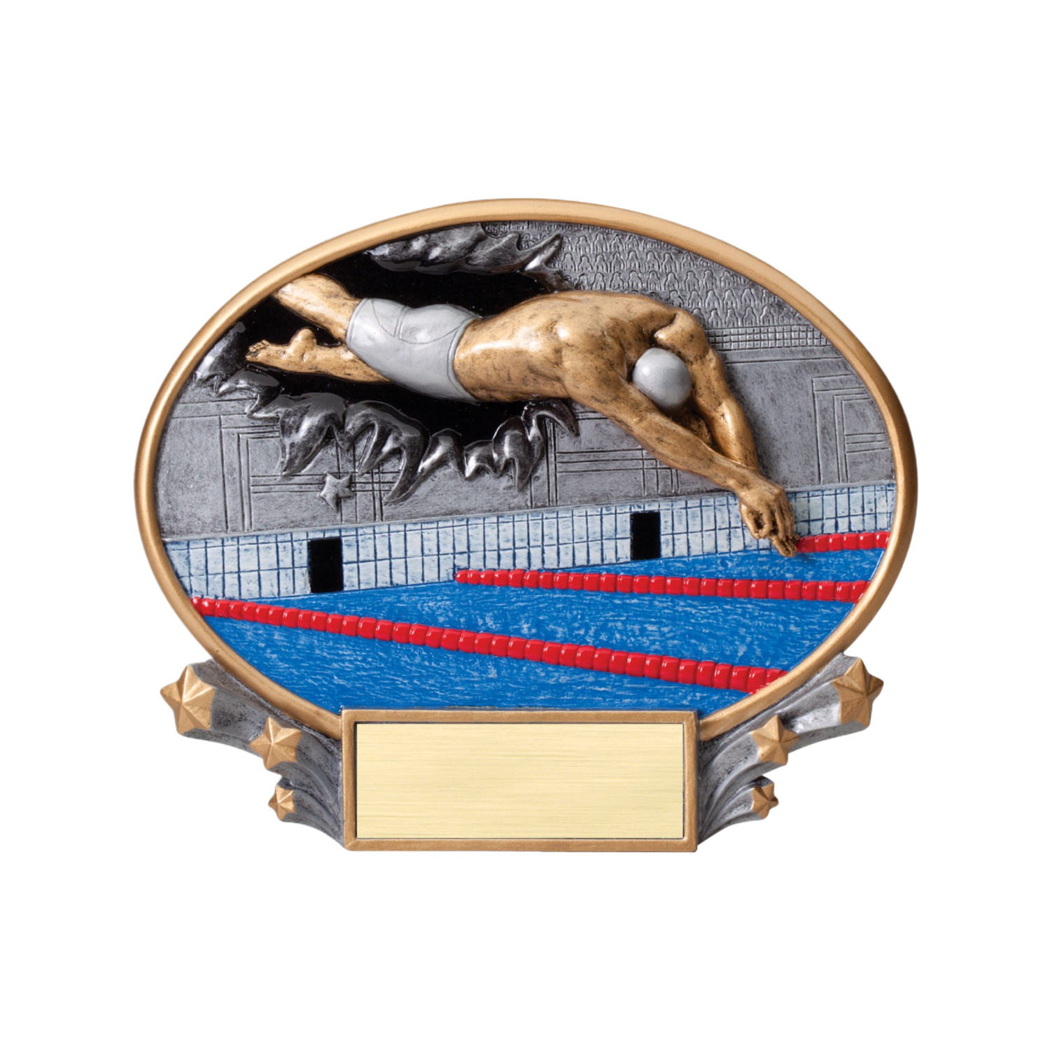 Explosive Oval Male Swimming Award 6"