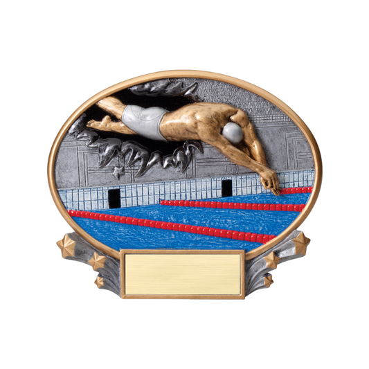 Explosive Oval Male Swimming Award 6"