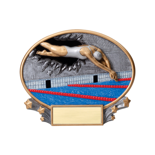 Explosive Oval Female Swimming Award 6"