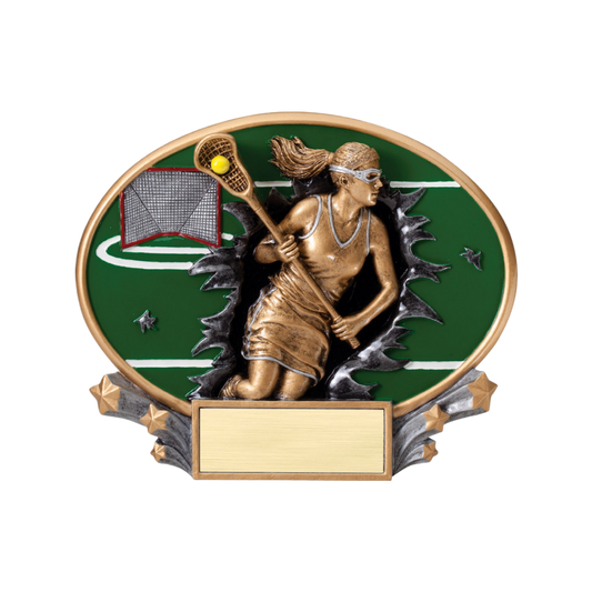 Explosive Oval Female Lacrosse Award 6"
