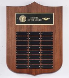 Shield Perpetual Plaque 12" x 16" - 24 Plates / Walnut