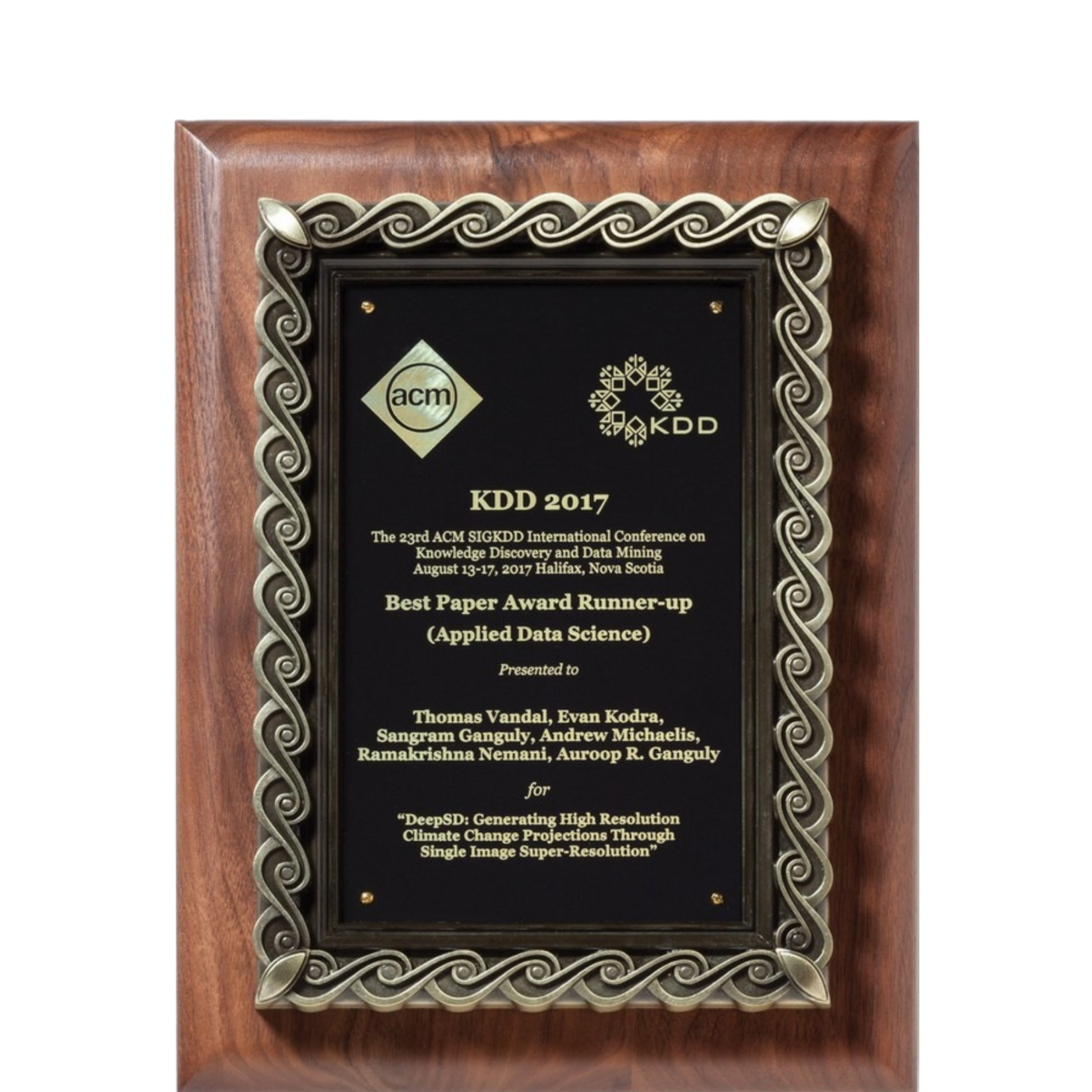 Barhill Waves Walnut Plaque 9" x 12" / Walnut
