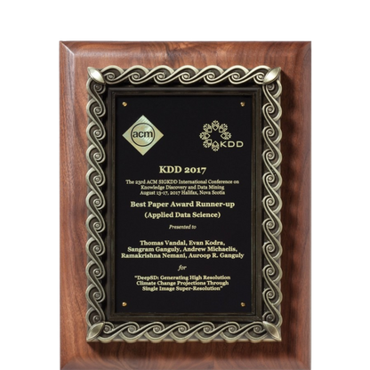 Barhill Waves Walnut Plaque 9" x 12" / Walnut