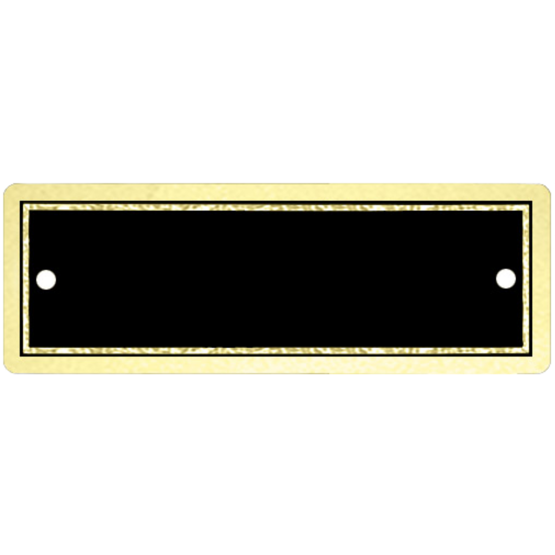 Double Border Perpetual Plate 1" x 3" / Black/Gold