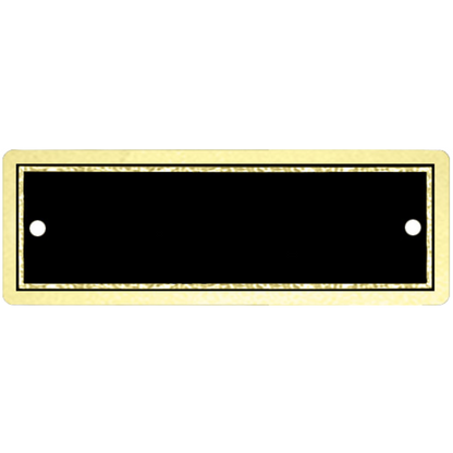Double Border Perpetual Plate 1" x 3" / Black/Gold