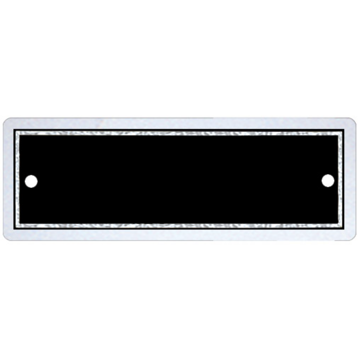 Double Border Perpetual Plate 1" x 3" / Black/Silver