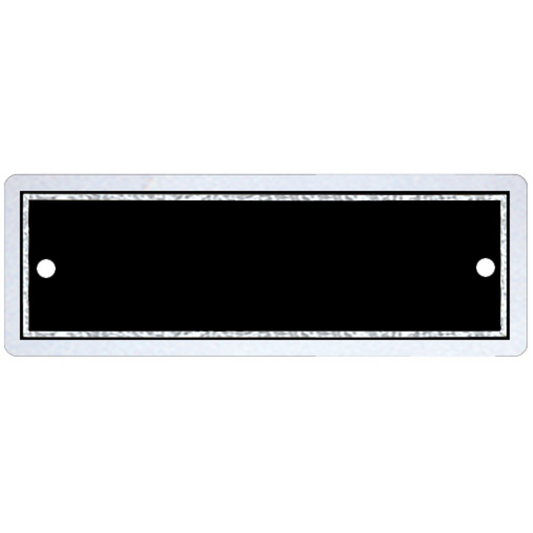 Double Border Perpetual Plate 1" x 3" / Black/Silver