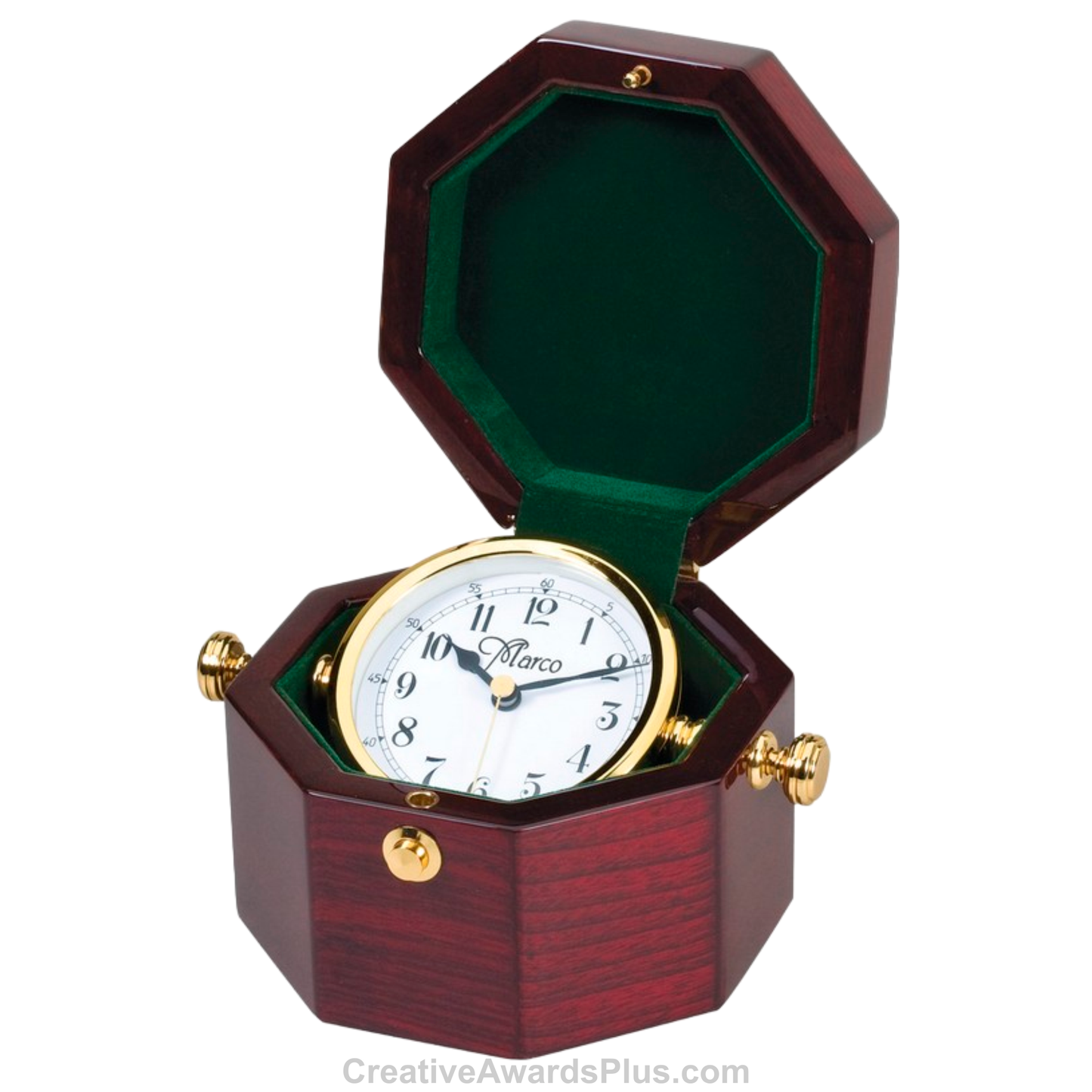 Octagon Captain Clock 4" / Rosewood