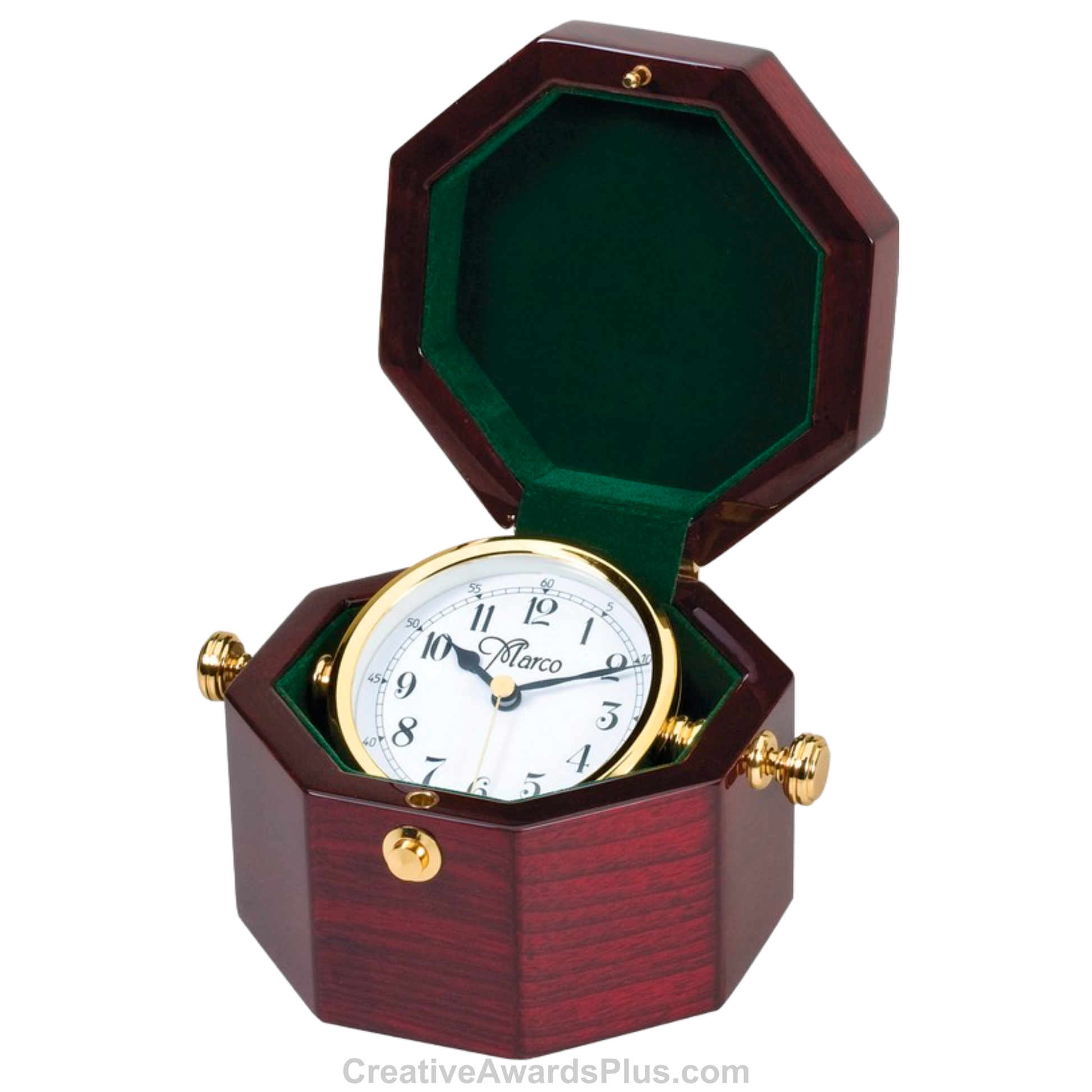 Octagon Captain Clock 4" / Rosewood