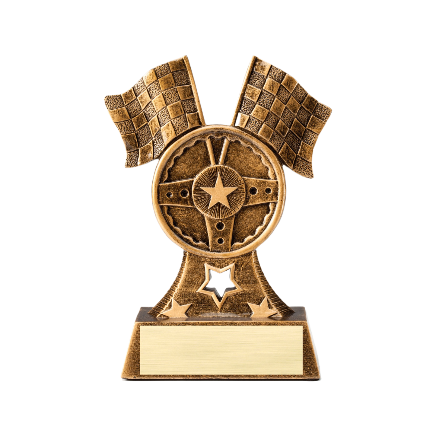 Steering Wheel Checkered Flags Award 6.75"