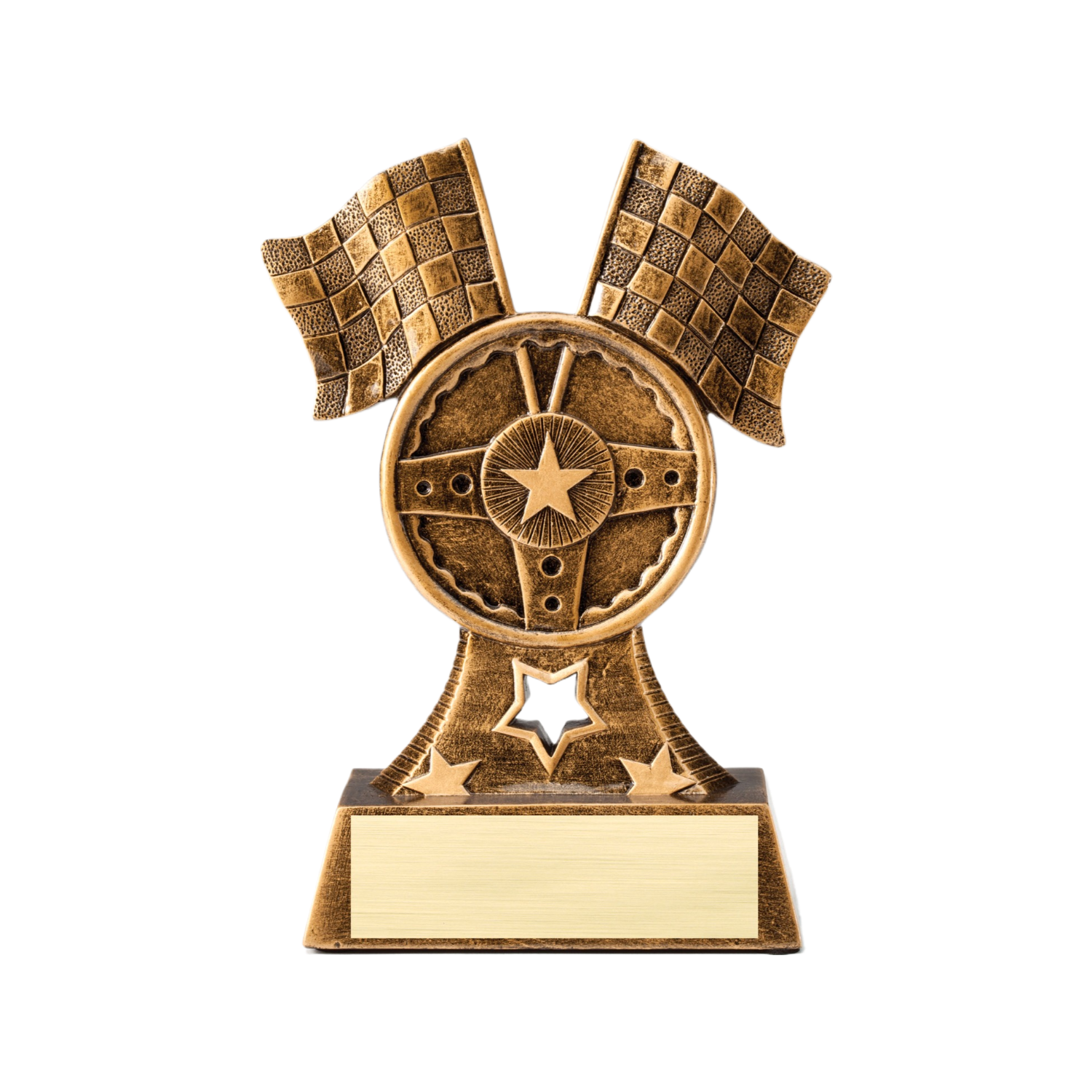 Steering Wheel Checkered Flags Award 6.75"