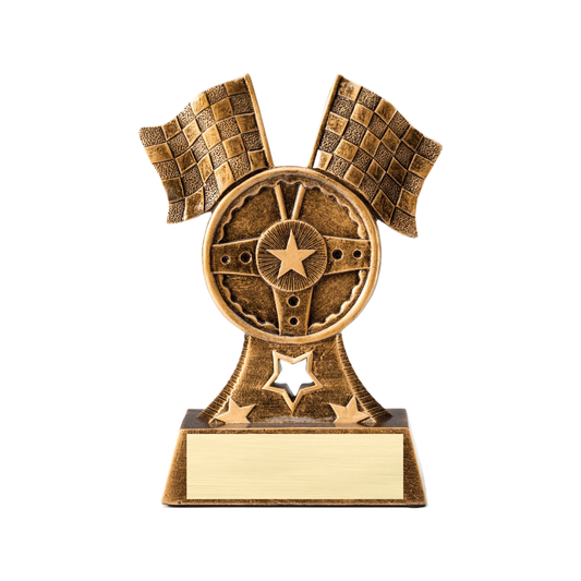 Steering Wheel Checkered Flags Award 6.75"