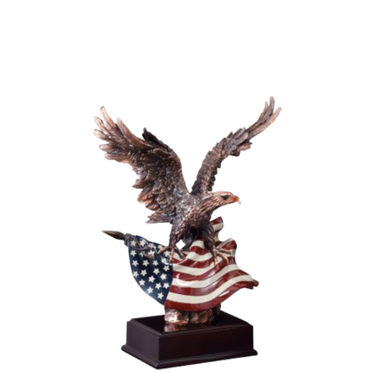 Bronze Eagle on Flag Award 10.25"