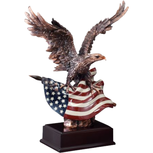 Bronze Eagle on Flag Award 14.5"