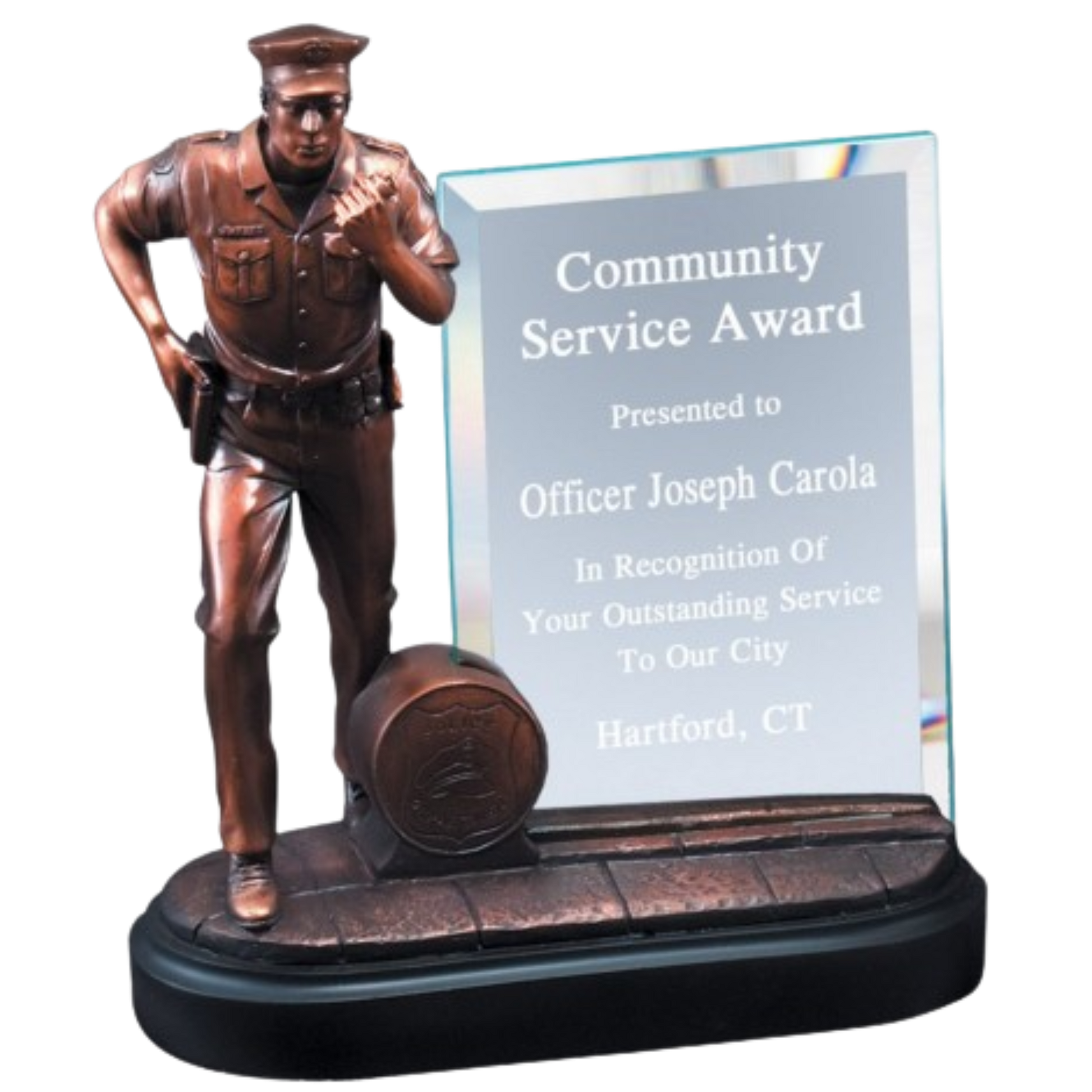 Police Officer with Glass Award 8"