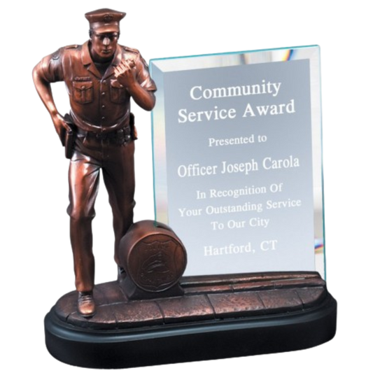 Police Officer with Glass Award 8"