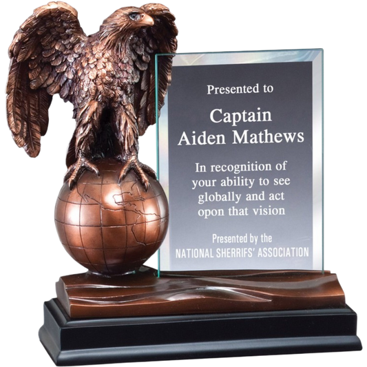 Eagle World with Glass Award 8"
