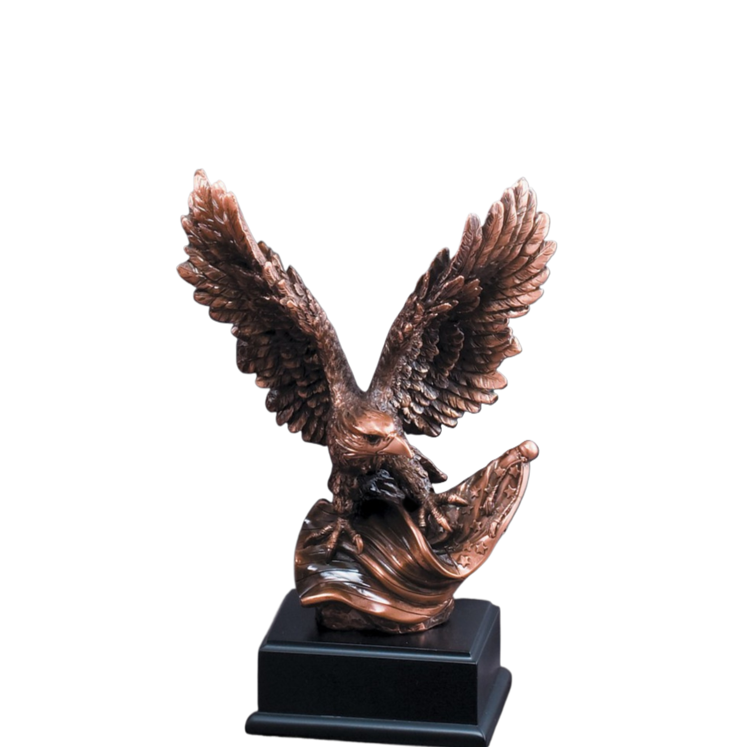 Bronze Eagle Clinching Flag 10"